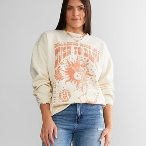 Billabong Cream Crew Sweatshirt with Peach Graphic